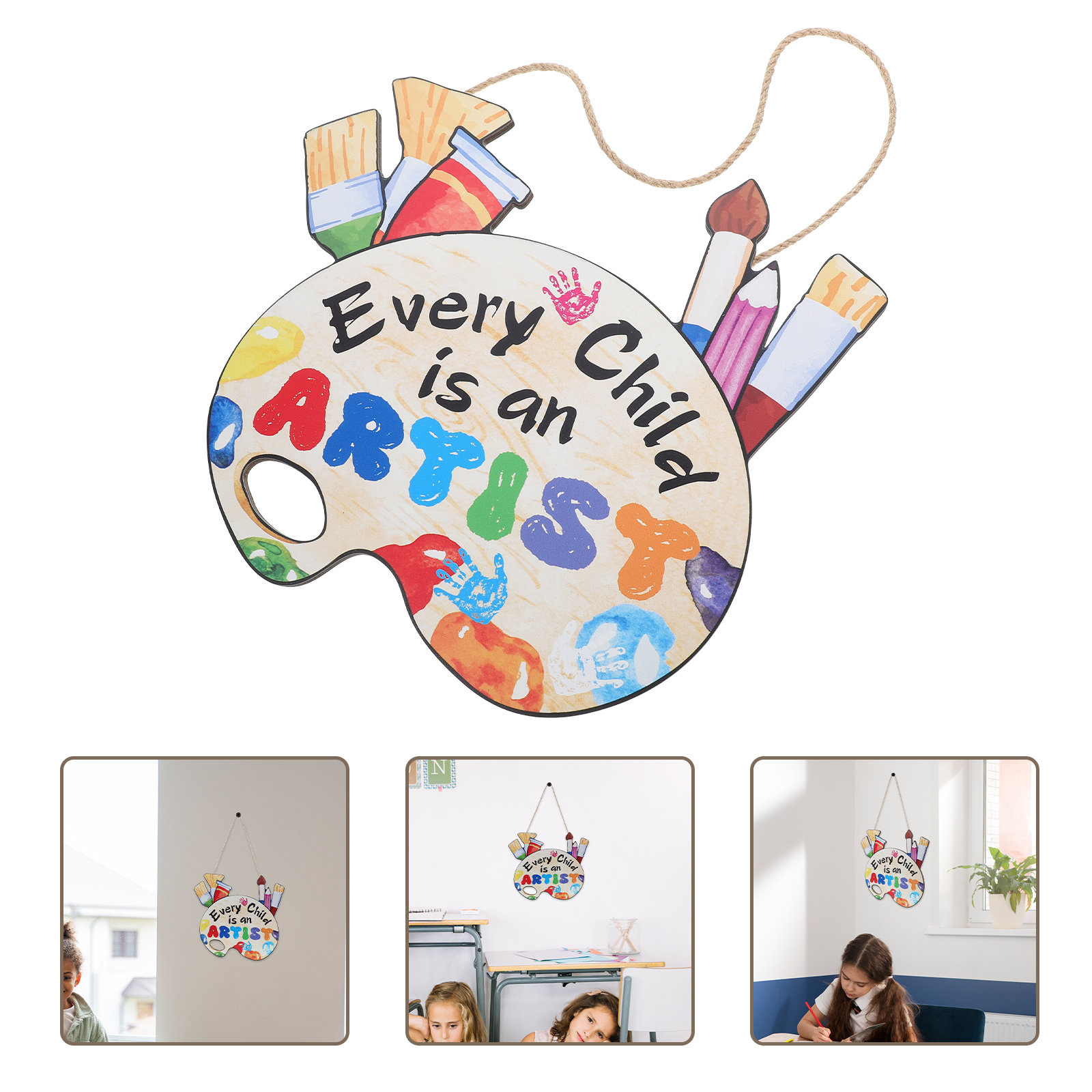 Home Office Or - Wooden Classroom Wall Sign – Colorful