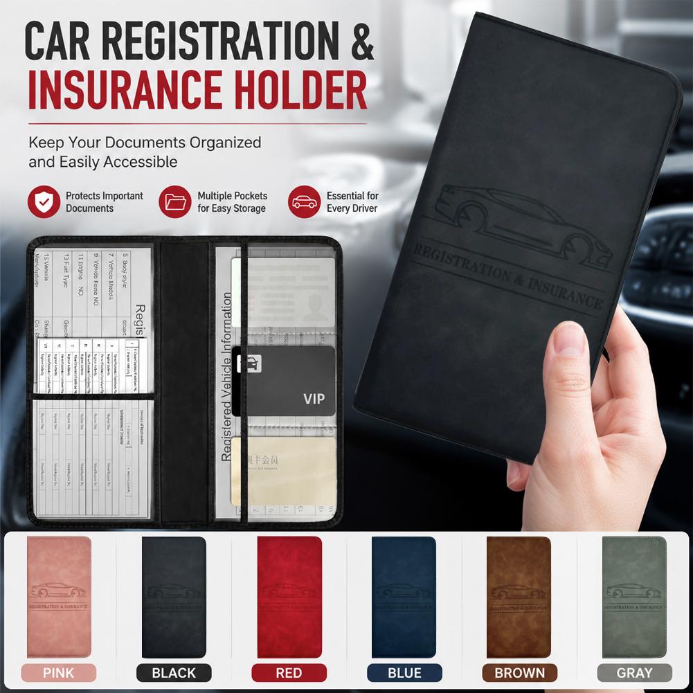 PU Leather Car Registration In - Document Holder Stand recension och pris