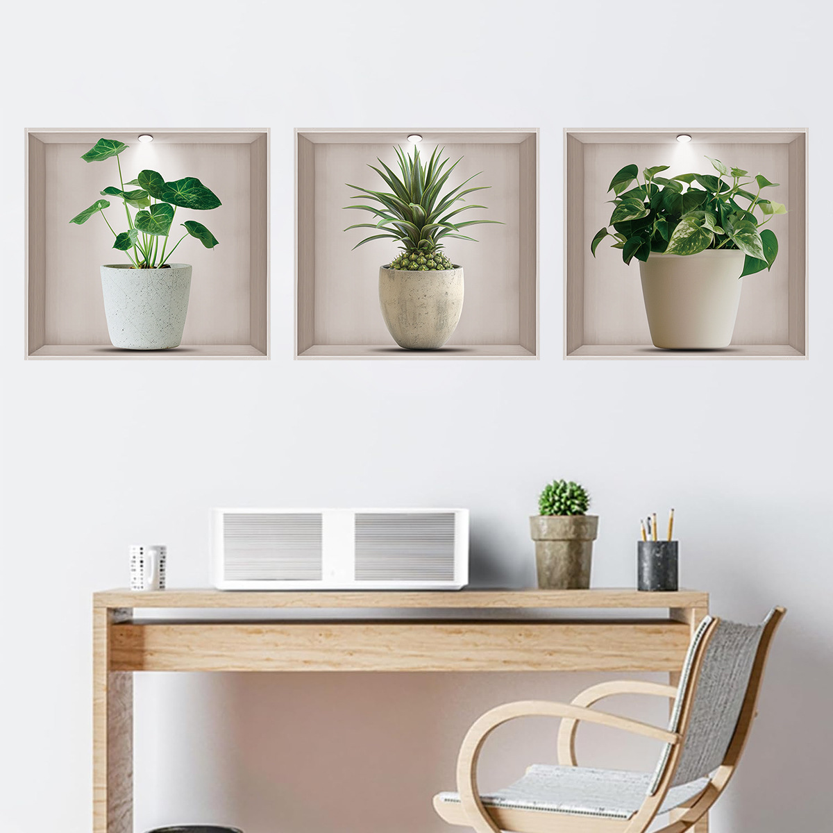 Flower Pots, Green Plants, Wal - Home Office Layout recension och pris