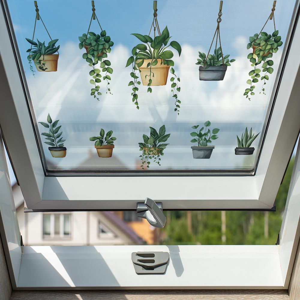 Hanging Green Potted Plant Wal - Home Office Layout recension och pris
