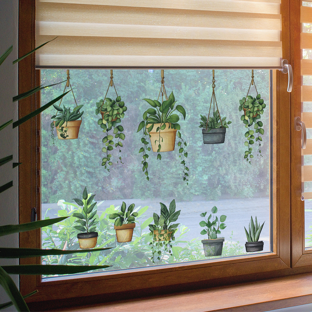 Hanging Green Potted Plant Wal - Home Office Layout recension och pris
