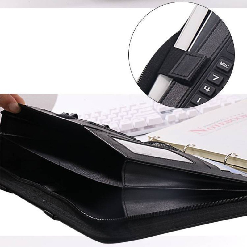 1Pc A4 PU Leather Zipper File  - Document Scanner Portable recension och pris